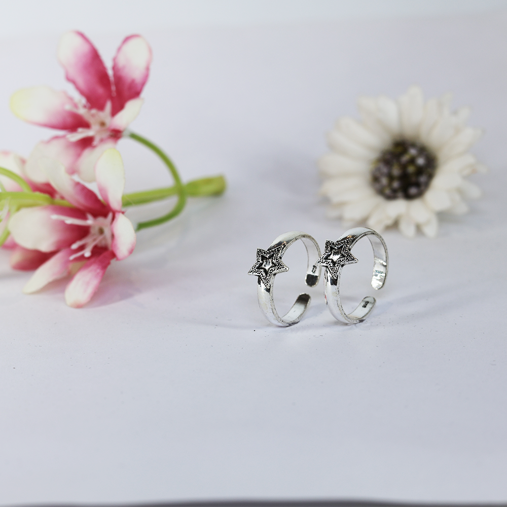 Silver Star Shine Toe Ring