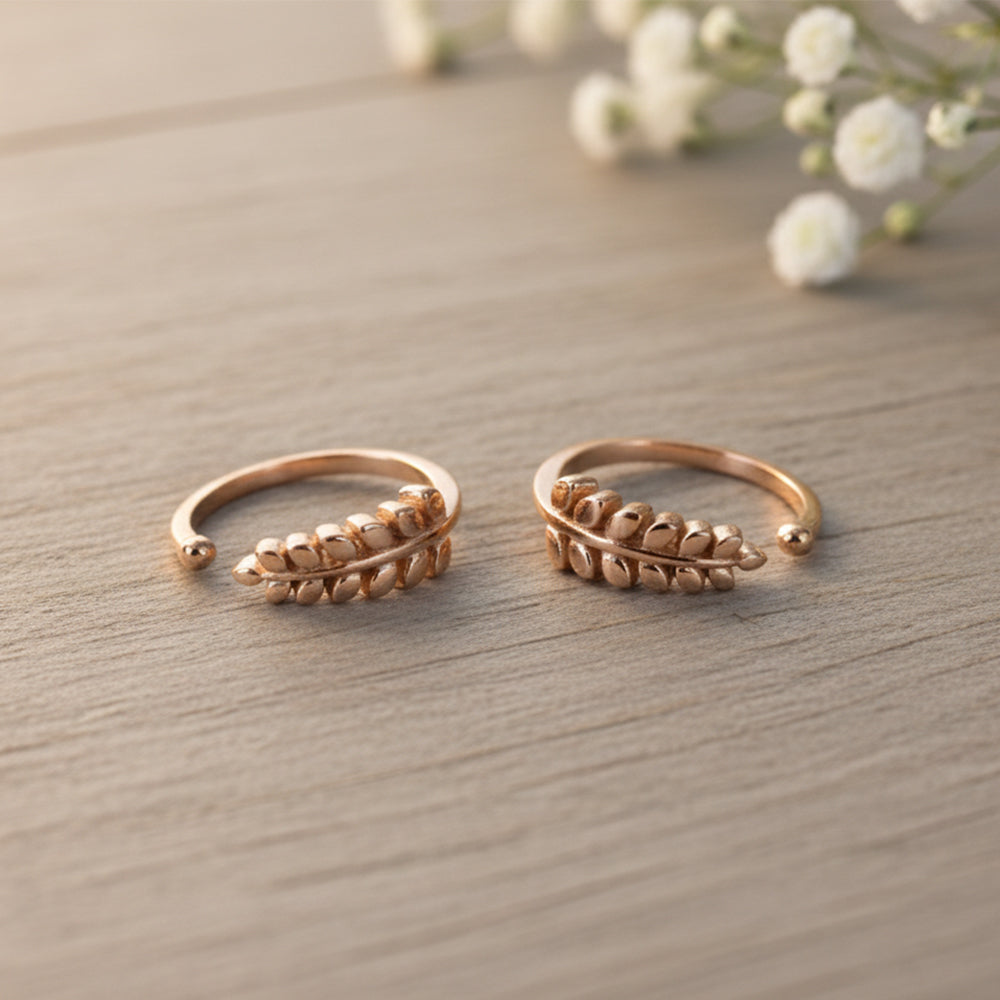 Rose Gold Leaf Toe Ring
