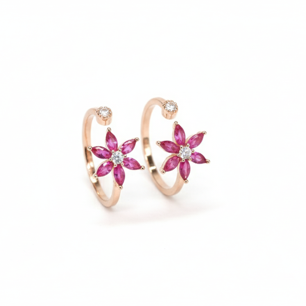 Rose Gold Blooming Flower Toe Ring