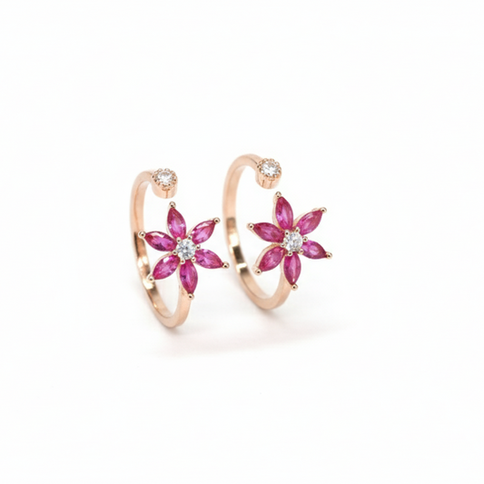 Rose Gold Blooming Flower Toe Ring