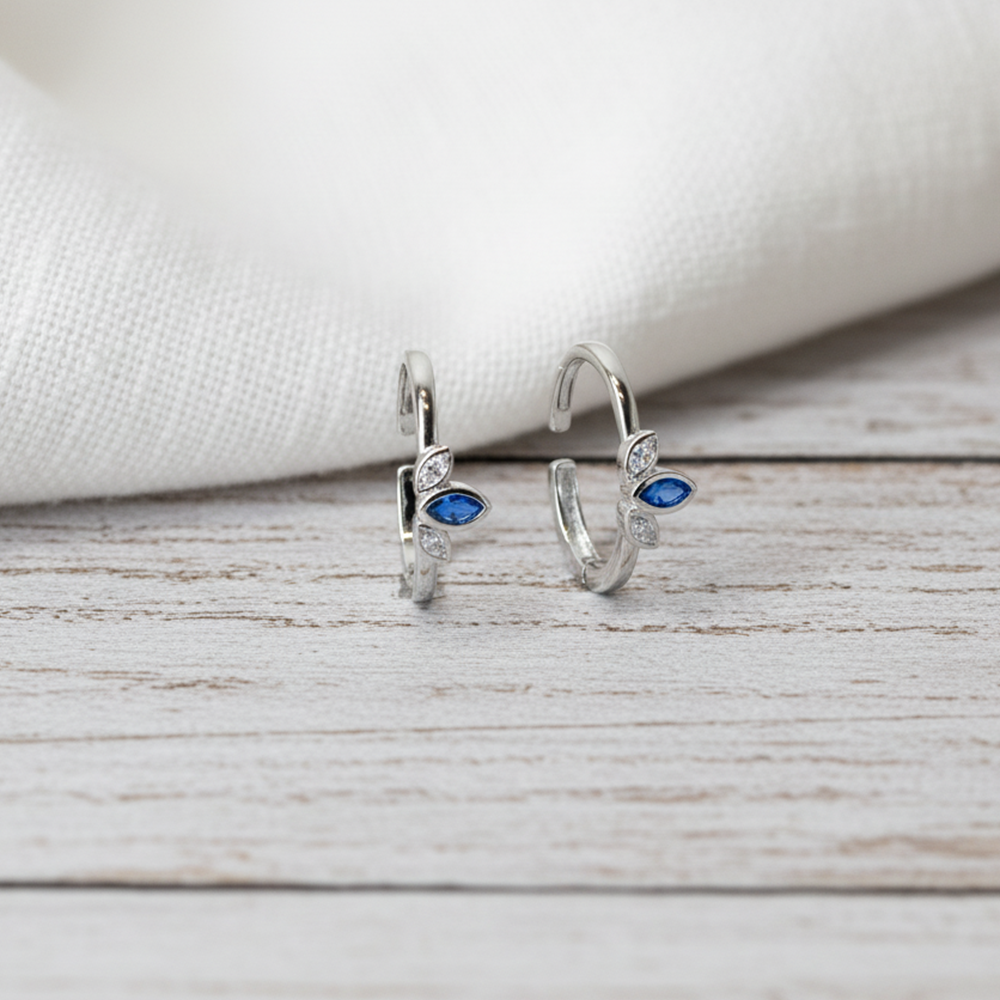 Silver Blue crown Toe ring