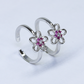 Silver Flower Grace Toe Ring