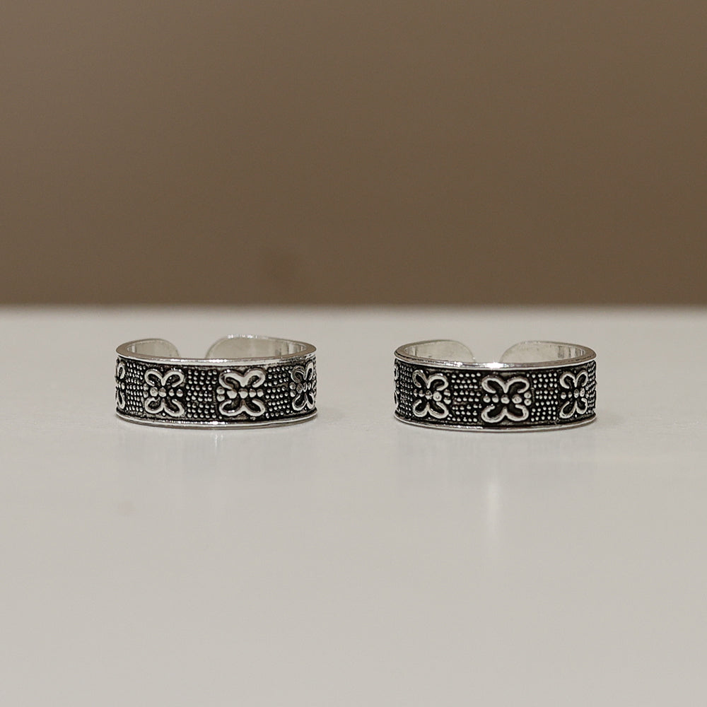 Silver Butterfly Oxidised Toe ring
