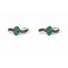 Silver Garland Green Toe Ring