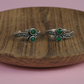 Silver Garland Green Toe Ring