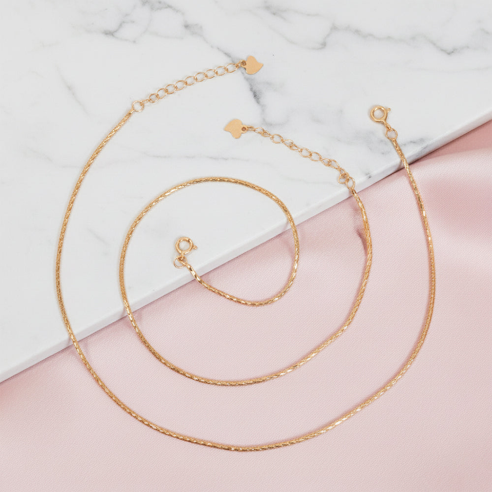 Rose gold Sparkling Snake chain Anklets for her